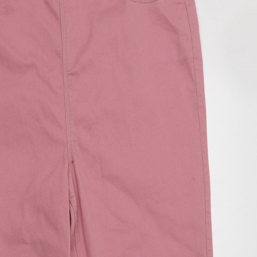 Papaya Womens Pink  Cotton Cropped Jeans Size 14 L24 in Regular