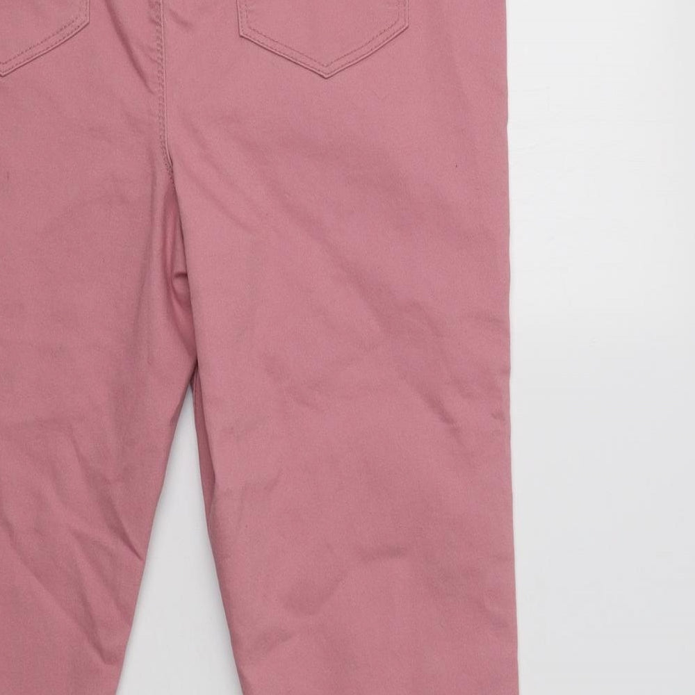 Papaya Womens Pink  Cotton Cropped Jeans Size 14 L24 in Regular