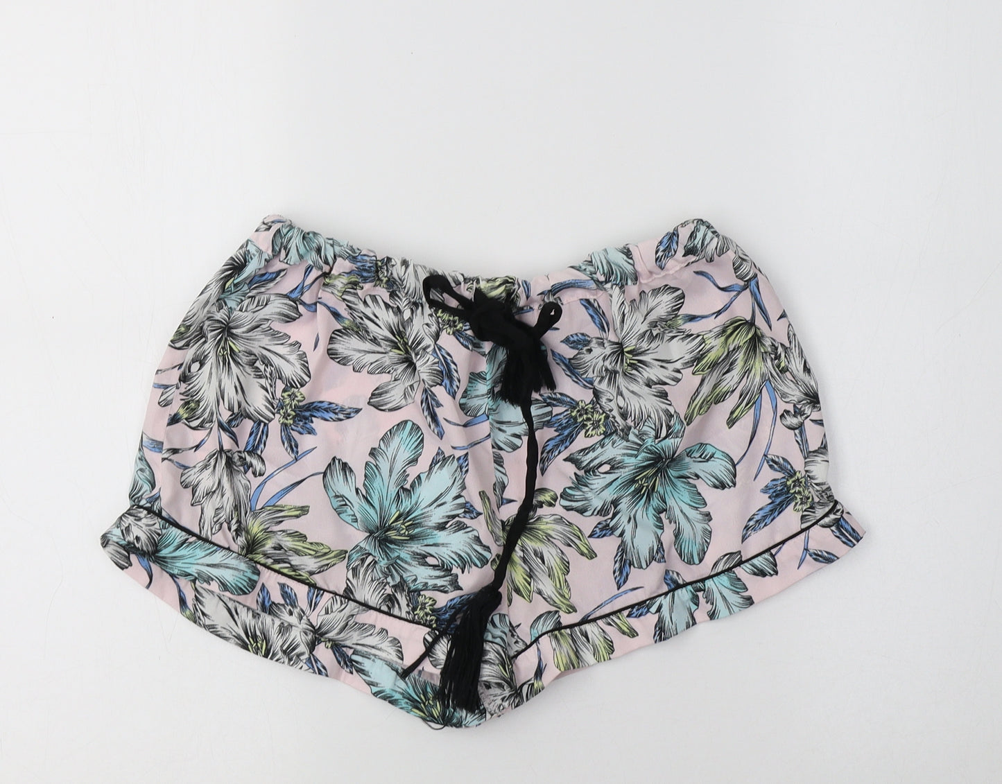 New Look Womens Pink Floral Polyester  Pyjama Pants Size 8