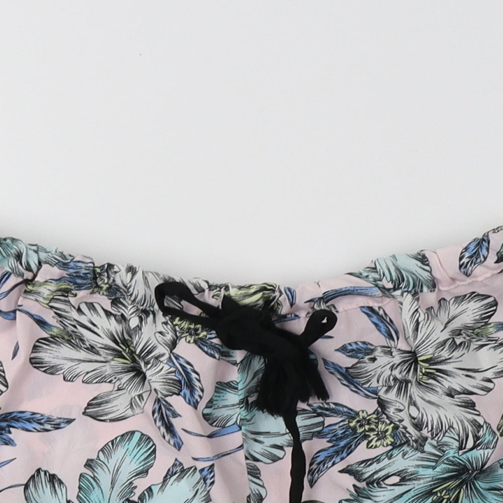 New Look Womens Pink Floral Polyester  Pyjama Pants Size 8