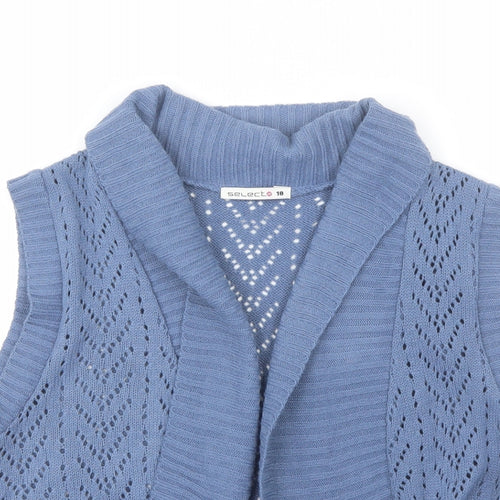 Select Womens Blue Collared  Acrylic Shrug Jumper Size 18