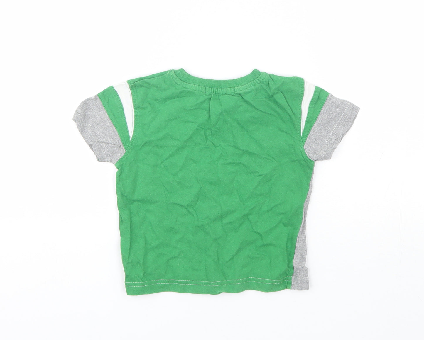 George Baby Green  Cotton Basic T-Shirt Size 12-18 Months Round Neck