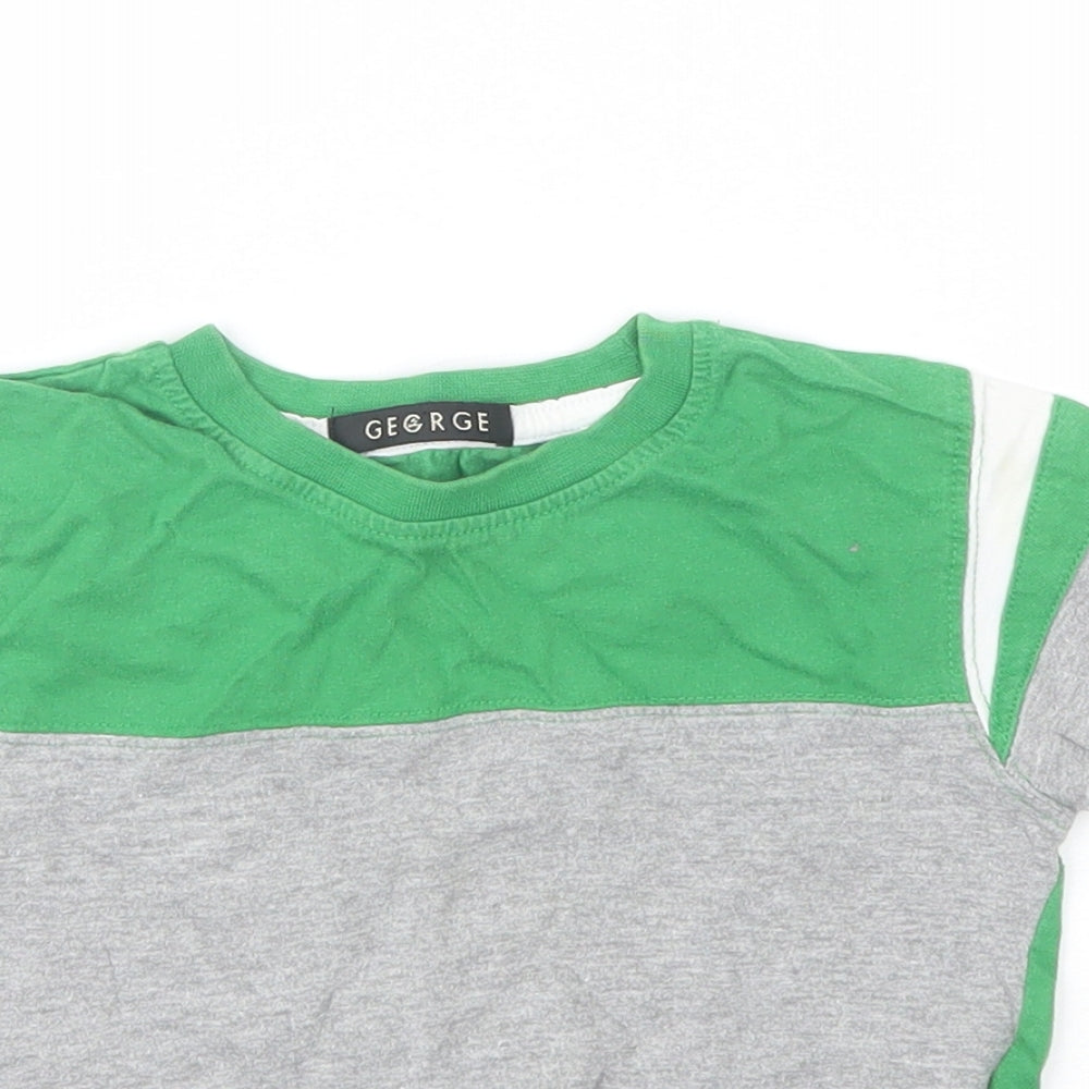 George Baby Green  Cotton Basic T-Shirt Size 12-18 Months Round Neck
