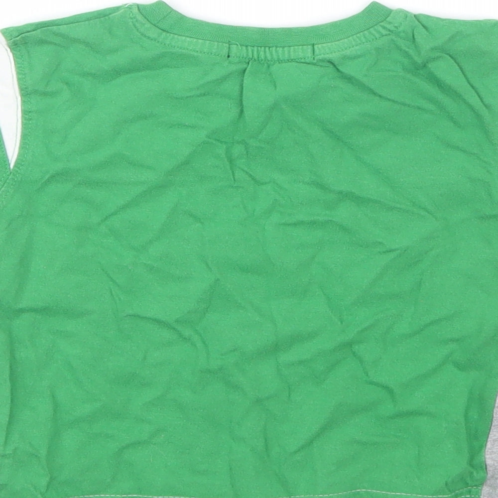 George Baby Green  Cotton Basic T-Shirt Size 12-18 Months Round Neck