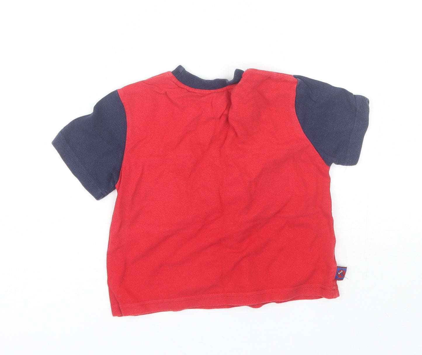Ladybird Boys Red  Cotton Basic T-Shirt Size 2-3 Years Round Neck  - Bob the builder