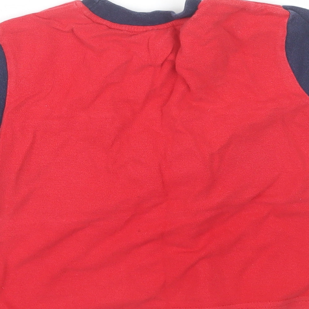 Ladybird Boys Red  Cotton Basic T-Shirt Size 2-3 Years Round Neck  - Bob the builder
