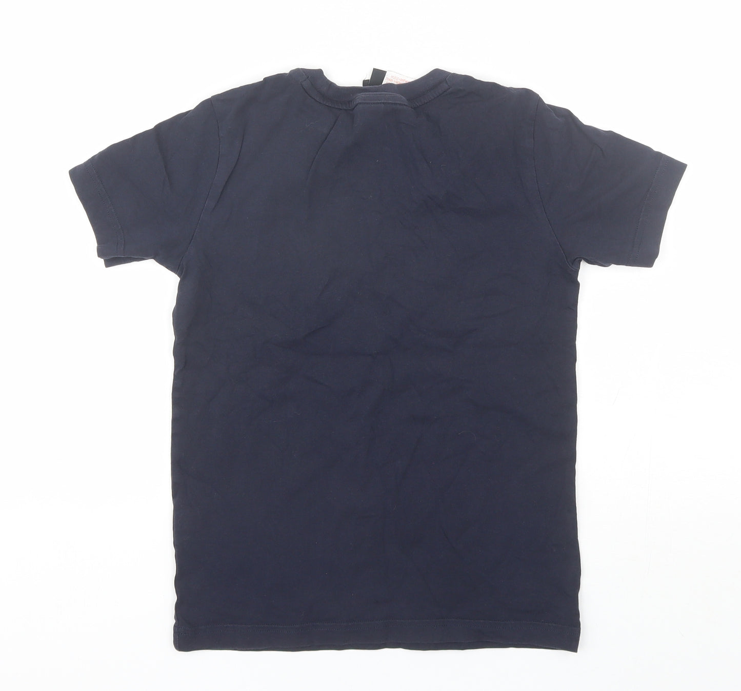 adidas Boys Blue  Cotton Basic T-Shirt Size 9-10 Years Round Neck
