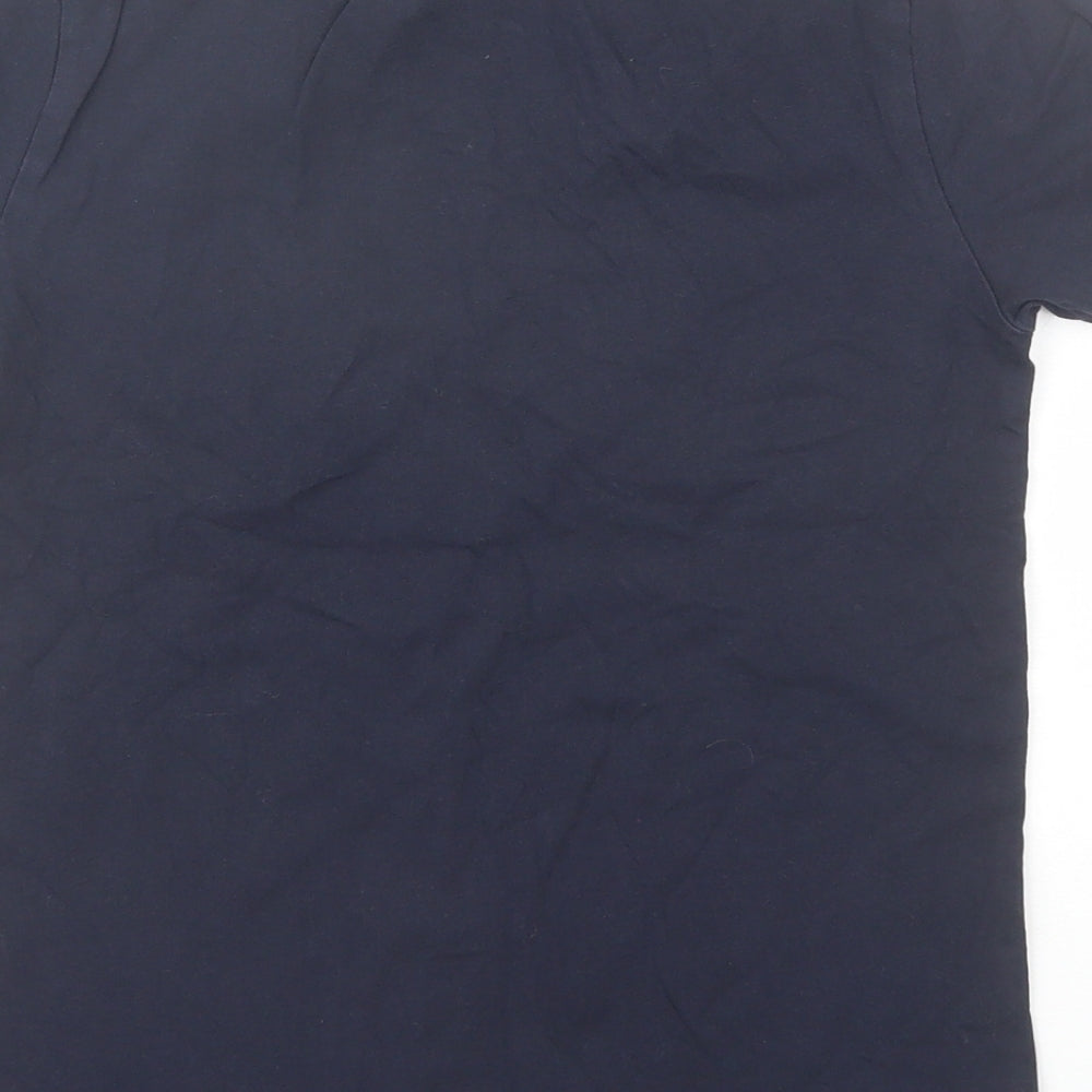 adidas Boys Blue  Cotton Basic T-Shirt Size 9-10 Years Round Neck