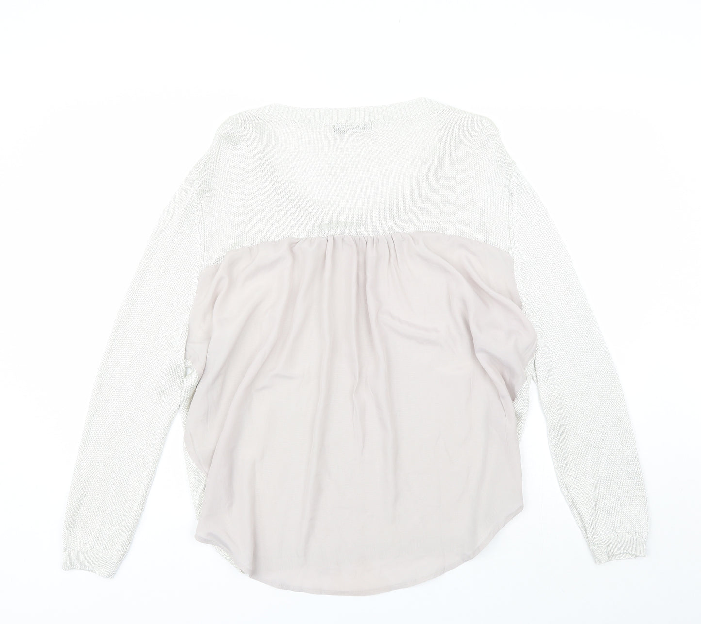 South Womens Silver Round Neck  Viscose Pullover Jumper Size 16