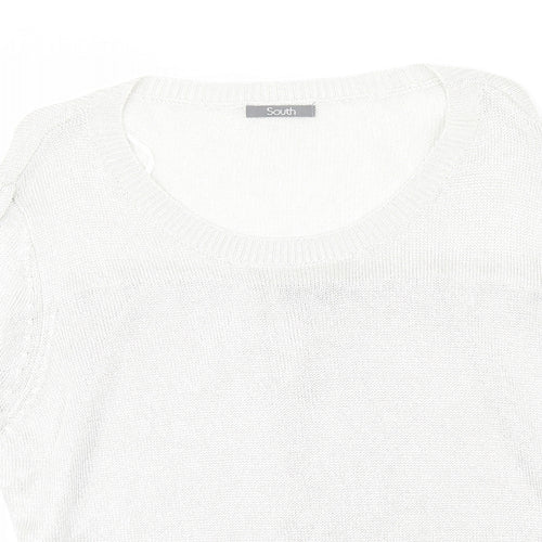 South Womens Silver Round Neck  Viscose Pullover Jumper Size 16
