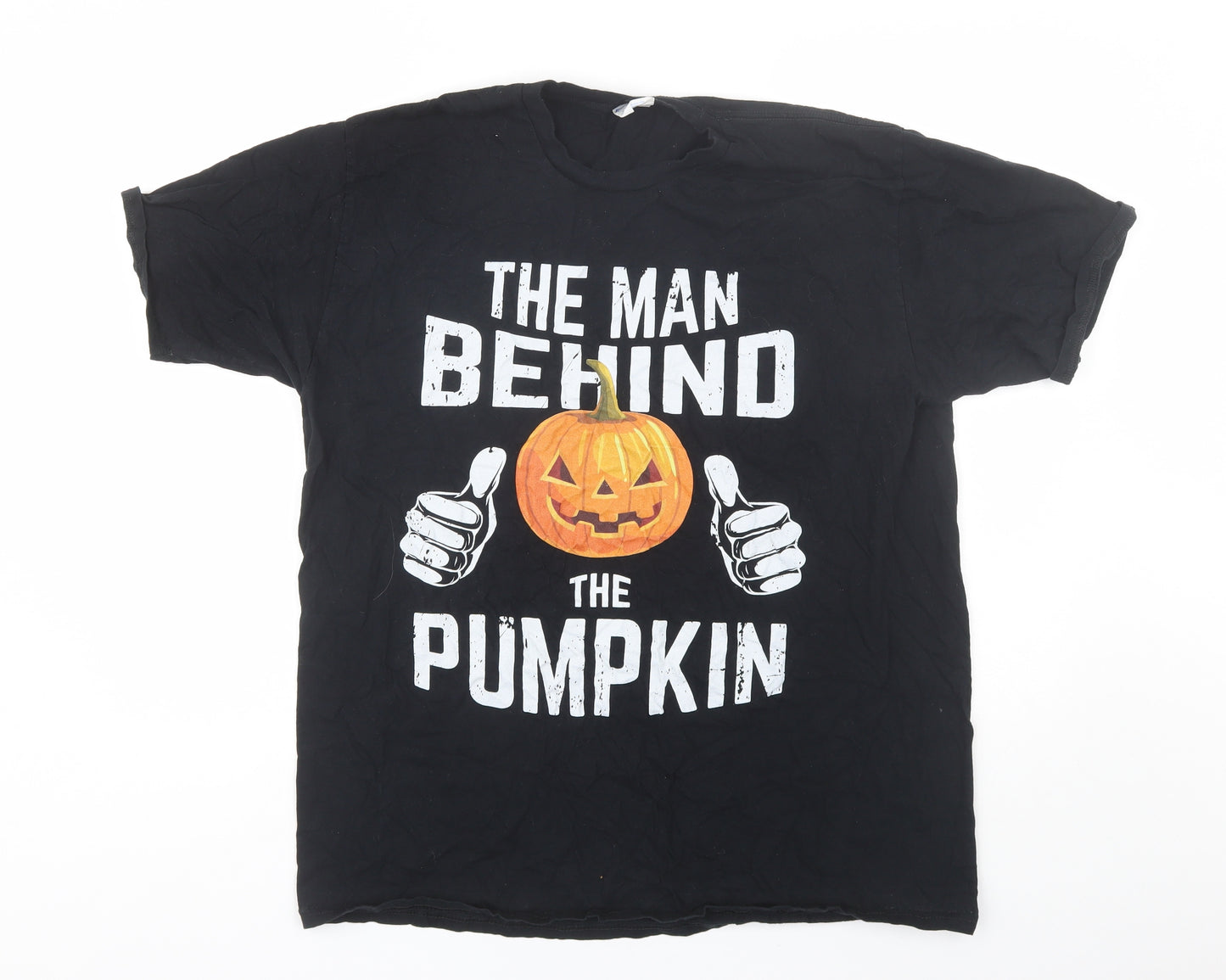 Port & Company Mens Black  Cotton  T-Shirt Size XL Round Neck  - Halloween