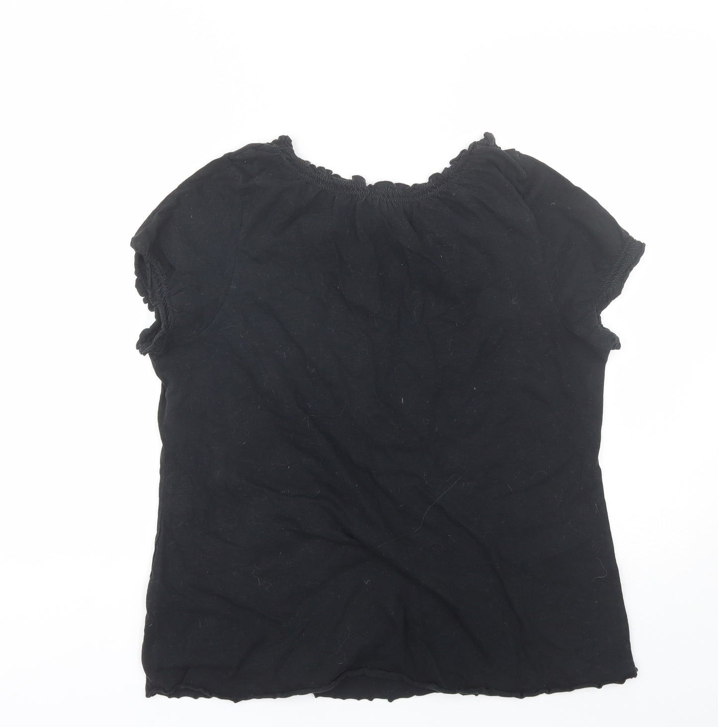 Originals Womens Black  Cotton Basic T-Shirt Size 14 Round Neck