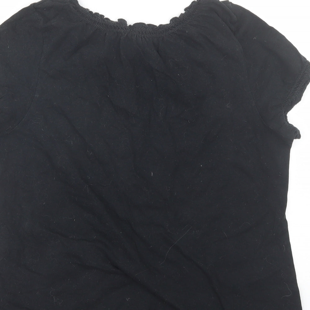 Originals Womens Black  Cotton Basic T-Shirt Size 14 Round Neck