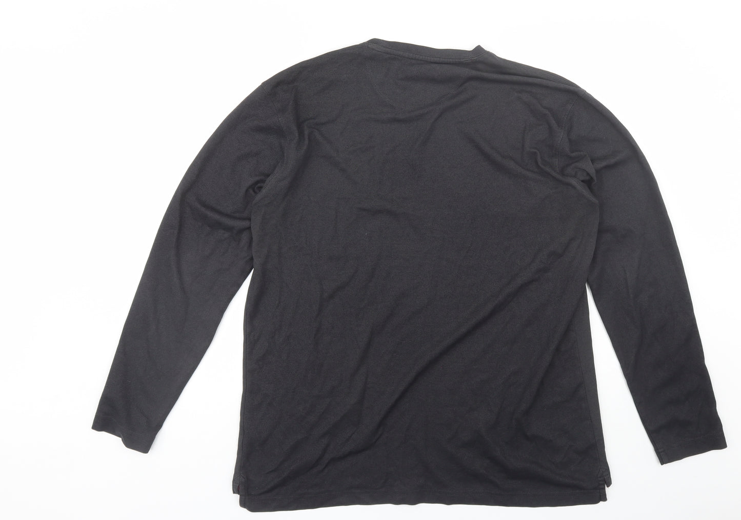 Hathaway Mens Grey  Cotton  T-Shirt Size L Round Neck