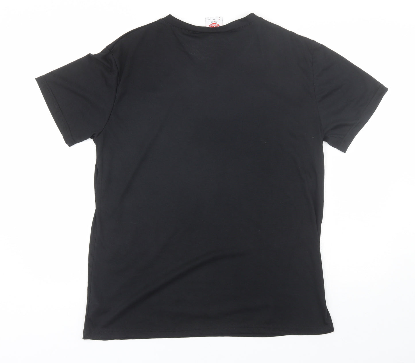Lee Cooper Mens Black  Polyester  T-Shirt Size L V-Neck