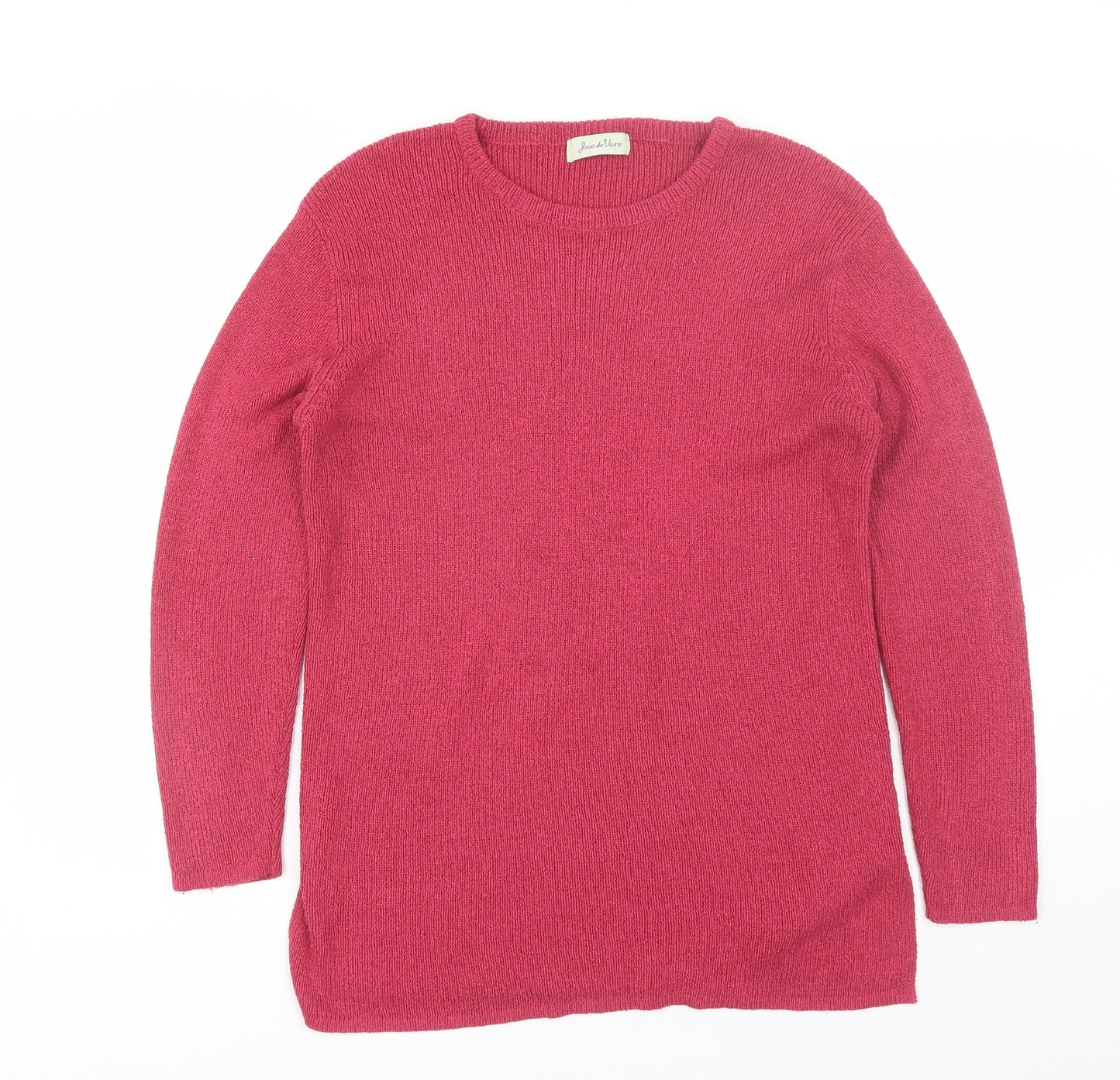 Joie de vivre Womens Pink Round Neck  Acrylic Pullover Jumper Size L