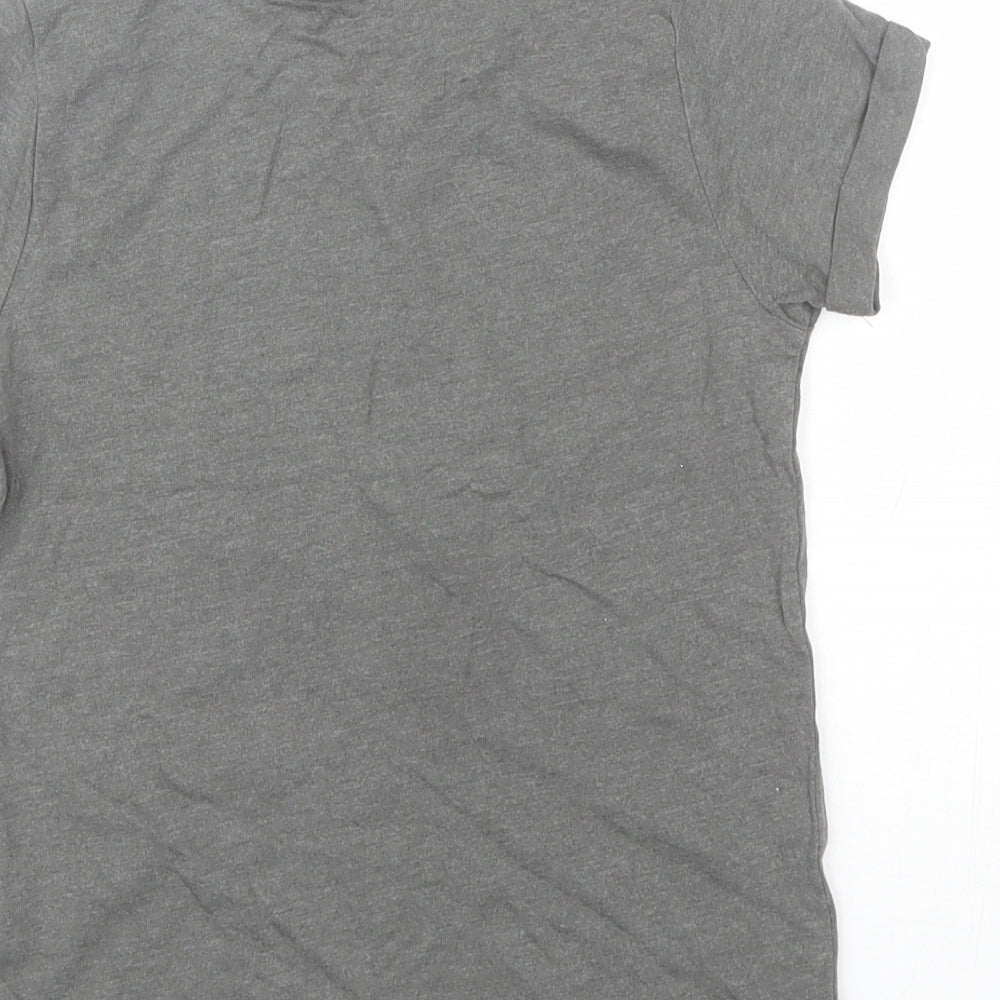 Primark Girls Grey  Cotton Basic T-Shirt Size 7-8 Years Round Neck