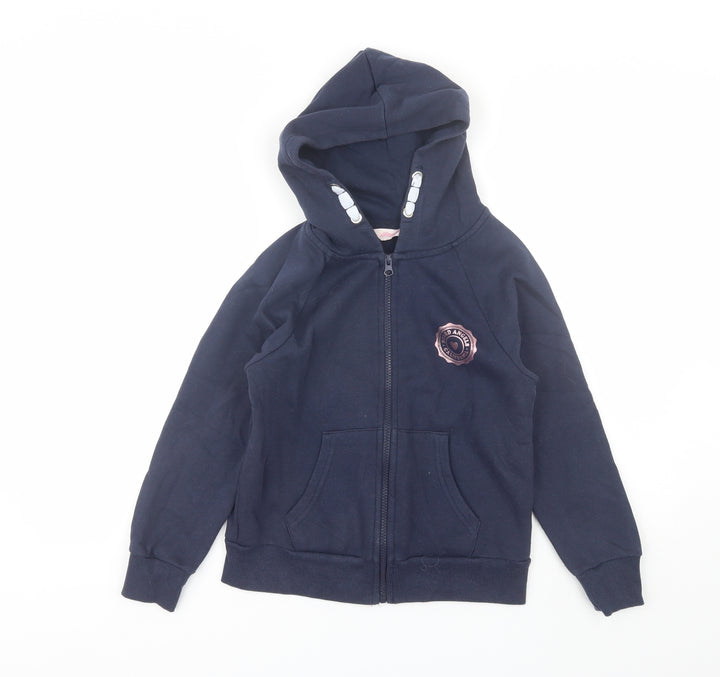 Board Angels Girls Blue Cotton Full Zip Hoodie Size 9-10 Years