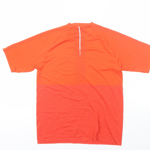 DECATHLON Womens Orange  Polyester Basic T-Shirt Size M Round Neck
