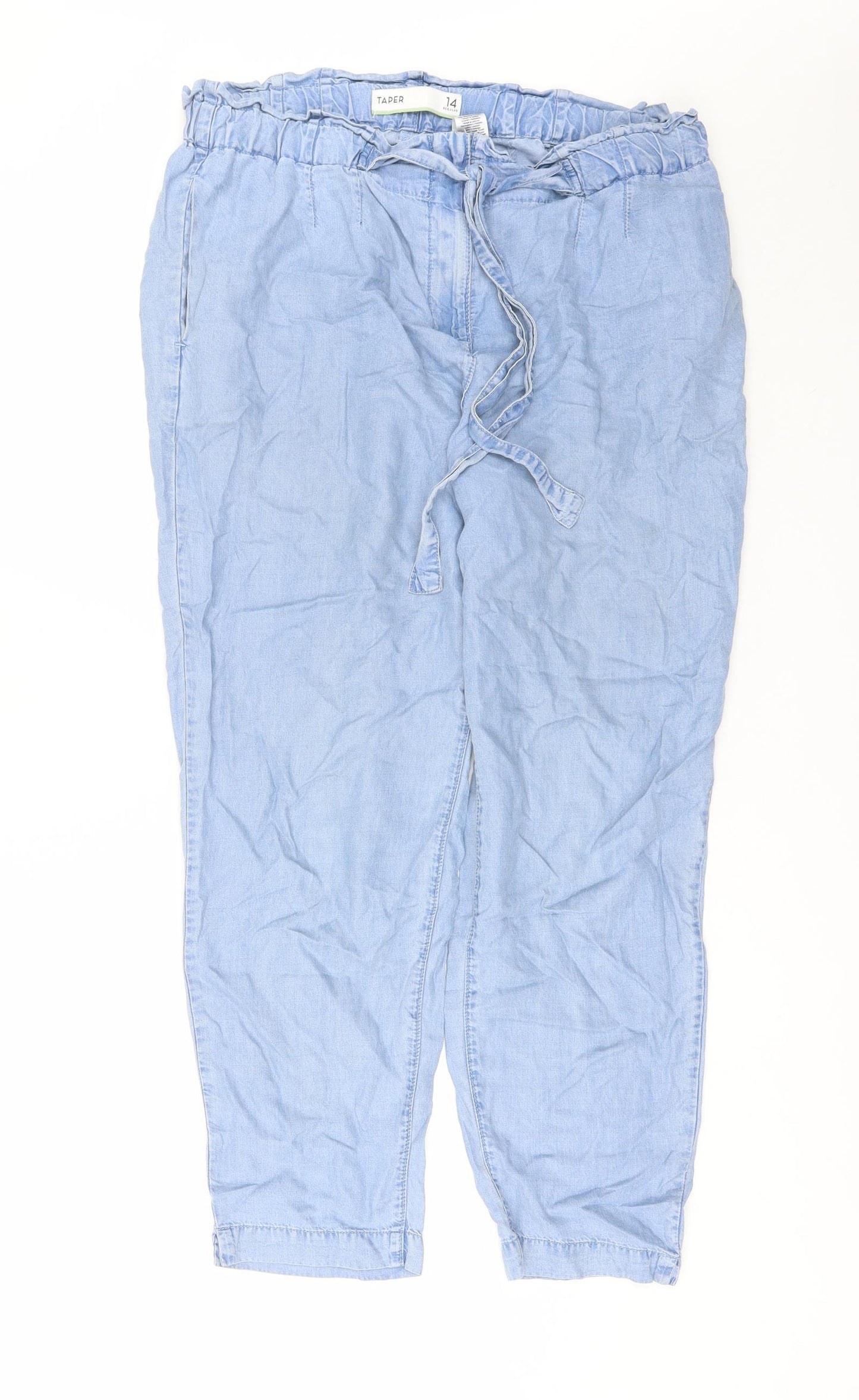 NEXT Womens Blue  Lyocell Trousers  Size 14 L27 in Regular