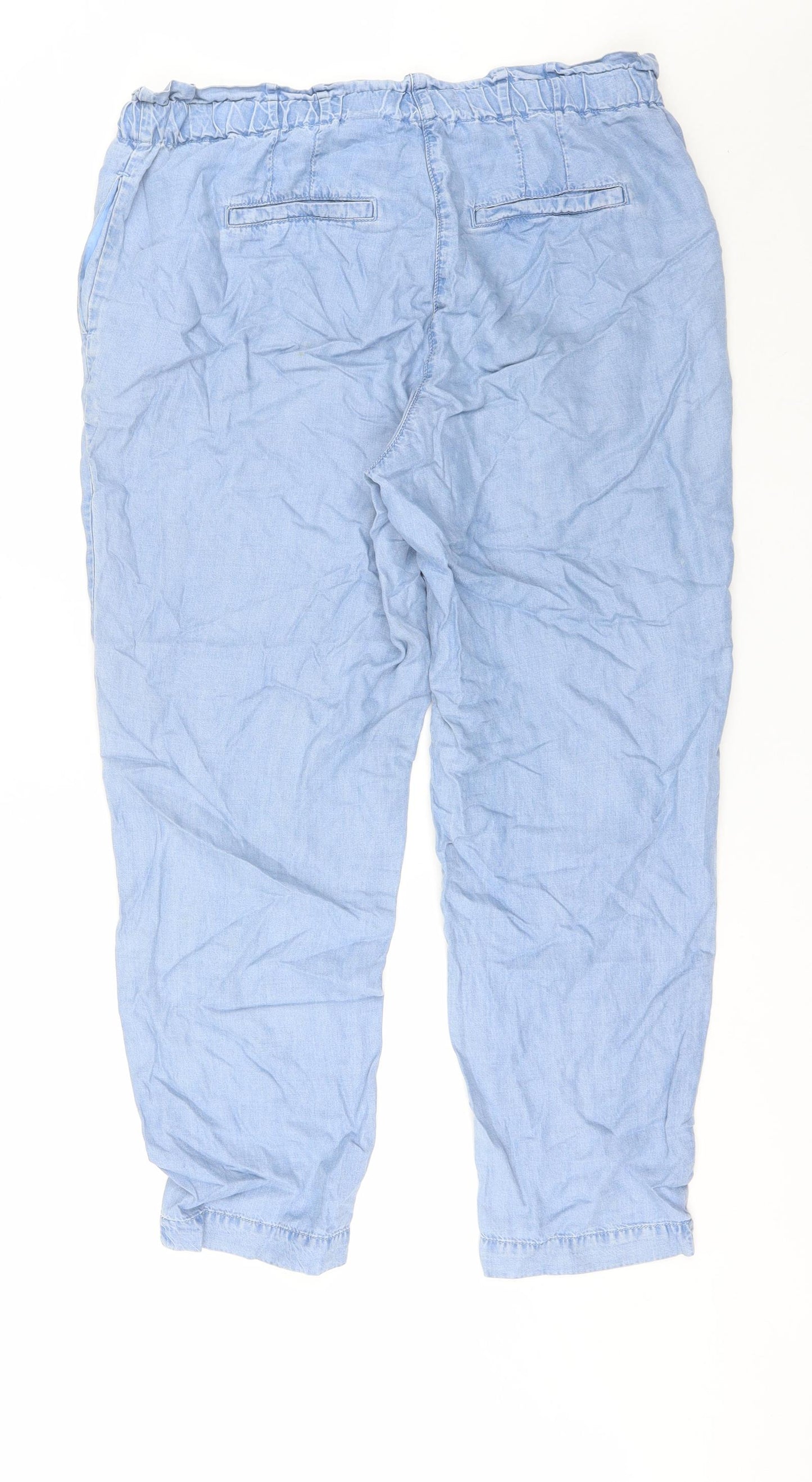 NEXT Womens Blue  Lyocell Trousers  Size 14 L27 in Regular
