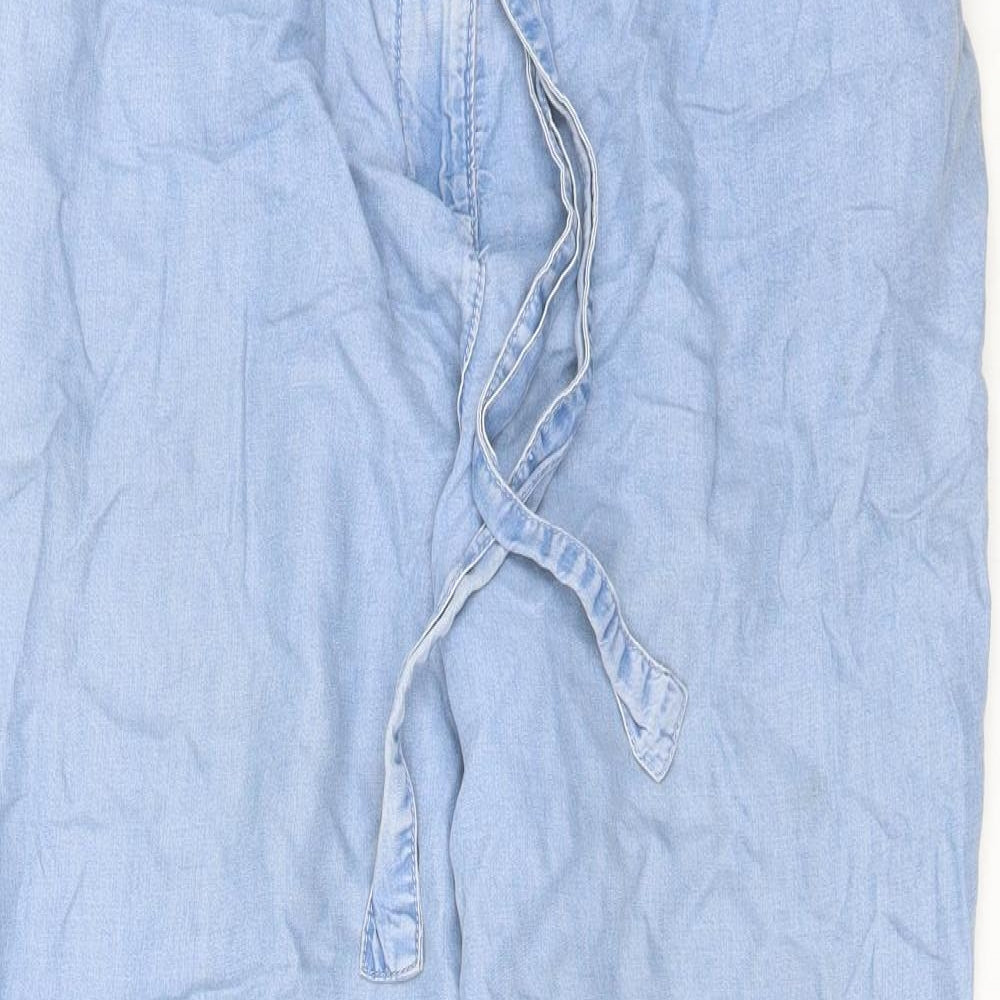 NEXT Womens Blue  Lyocell Trousers  Size 14 L27 in Regular