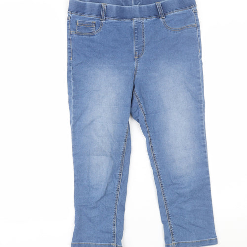 Preworn Womens Blue  Cotton Jegging Jeans Size 14 L20 in Regular