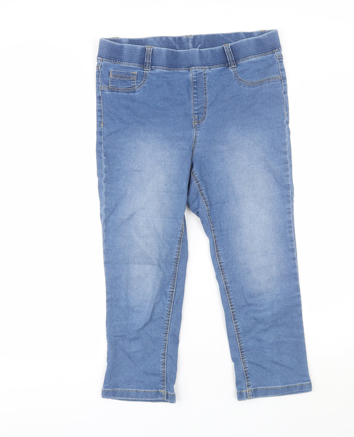 Preworn Womens Blue Cotton Jegging Jeans Size 14 L20 in Regular
