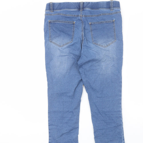 Preworn Womens Blue  Cotton Jegging Jeans Size 14 L20 in Regular