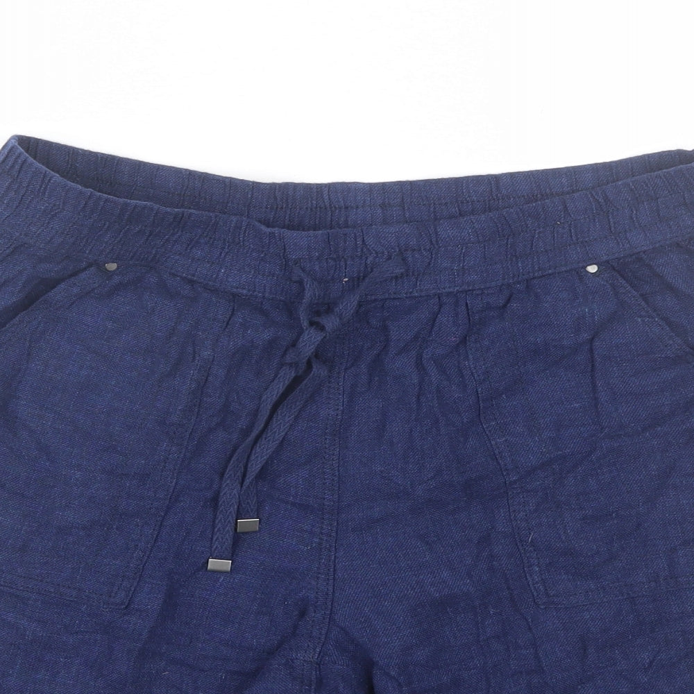 Nutmeg Womens Blue  Linen Chino Shorts Size 14 L9 in Regular