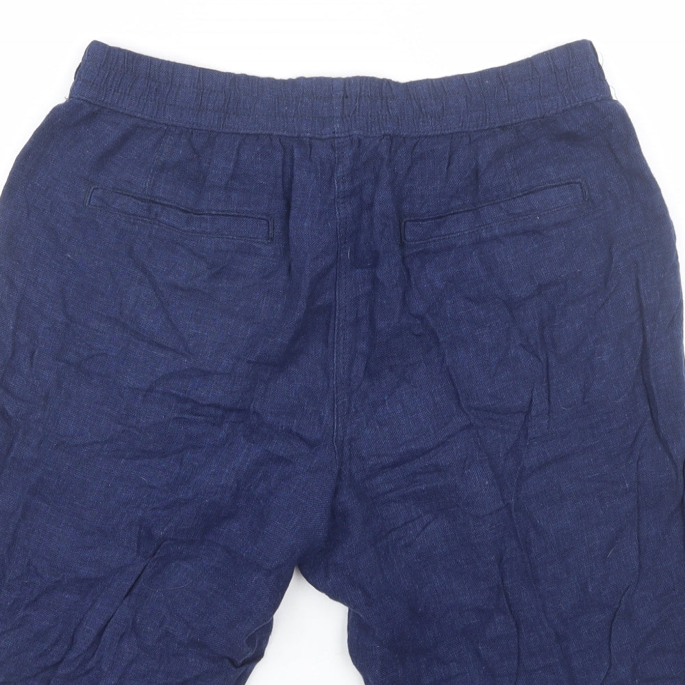 Nutmeg Womens Blue  Linen Chino Shorts Size 14 L9 in Regular