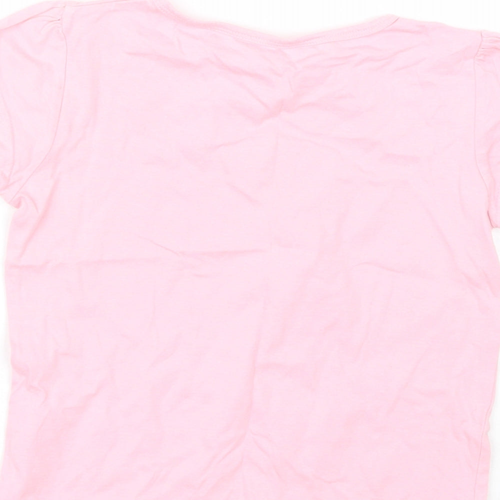 Board Angels Girls Pink  Cotton Basic T-Shirt Size 7-8 Years Round Neck  - Dragonfly
