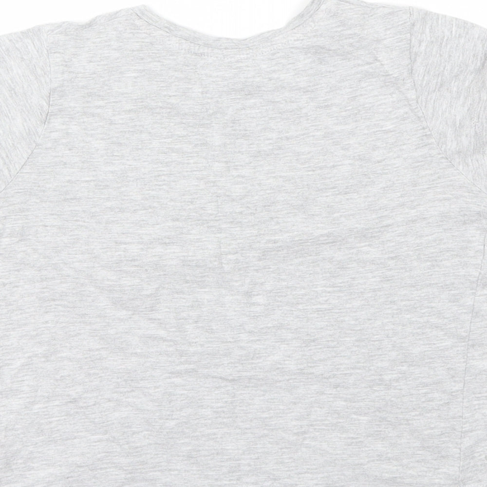 Peacocks Girls Grey  Cotton Basic T-Shirt Size 5-6 Years Round Neck