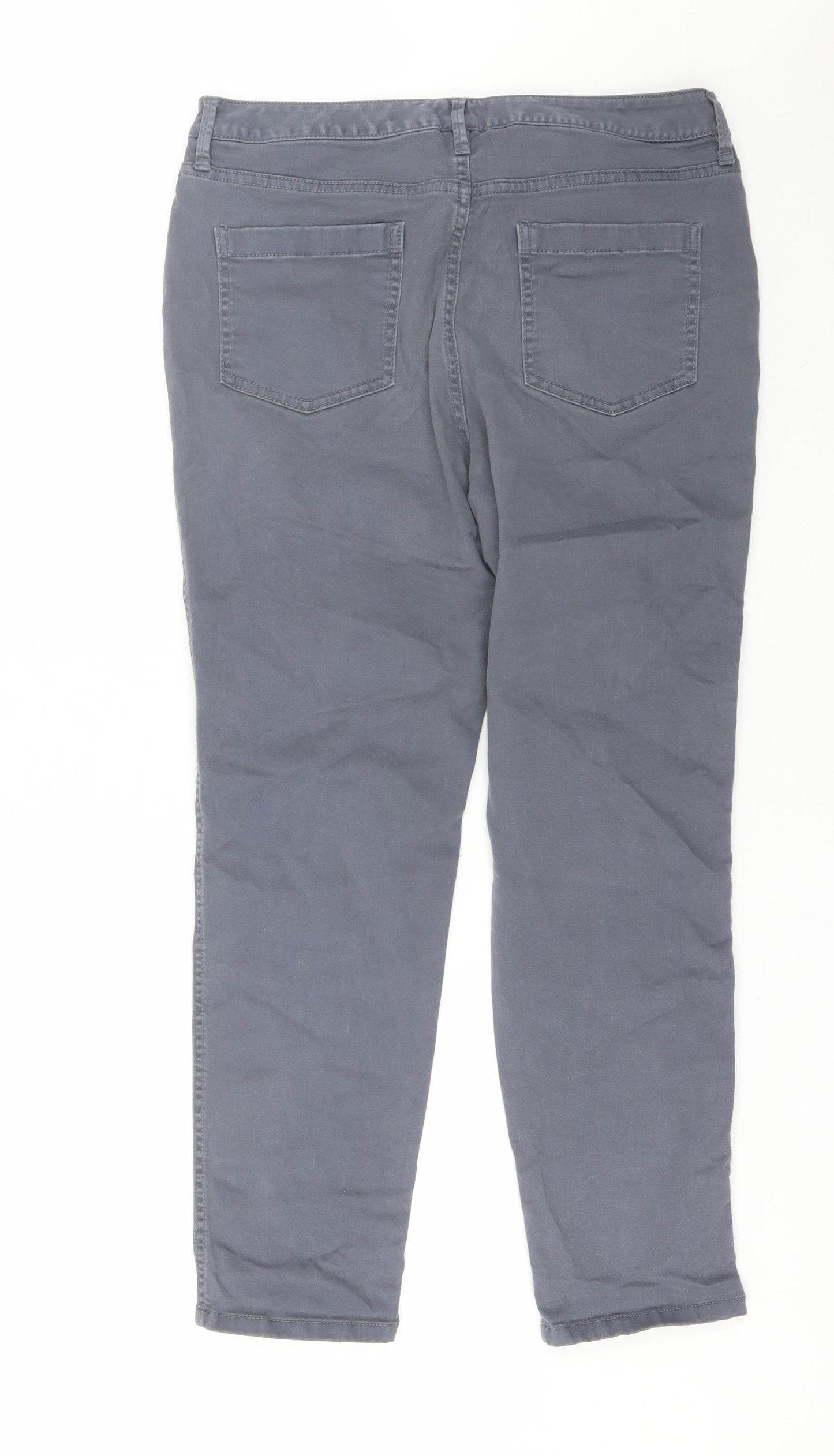 F&F Womens Grey  Cotton Trousers  Size 14 L25 in Regular