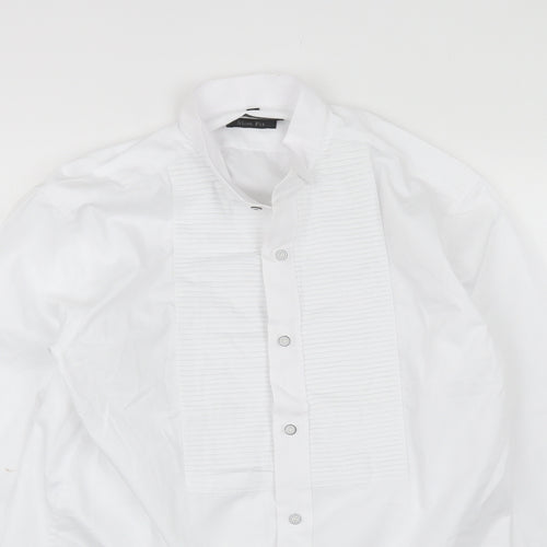 Xposed Mens White  Cotton  Dress Shirt Size XL Collared