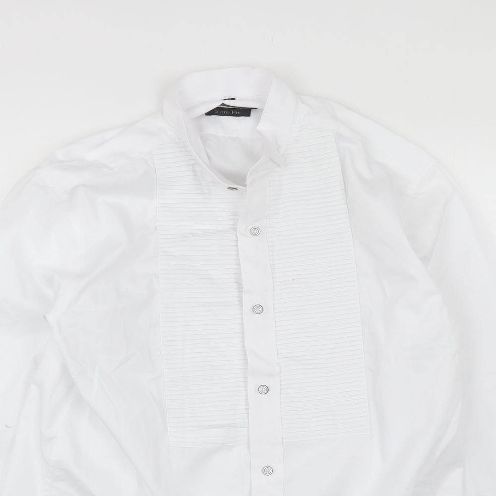Xposed Mens White  Cotton  Dress Shirt Size XL Collared