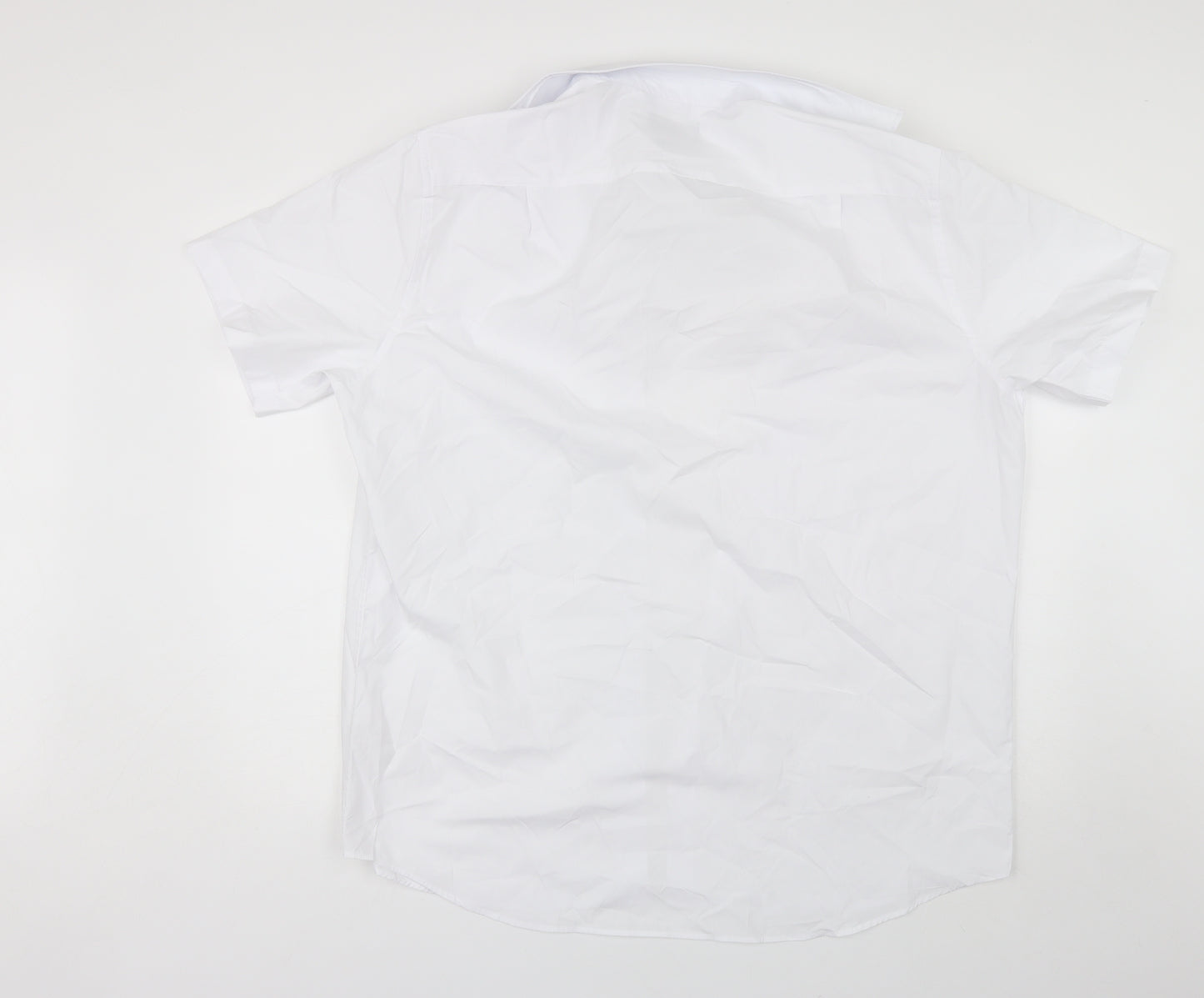F&F Mens White  Polyester  Dress Shirt Size 17 Collared