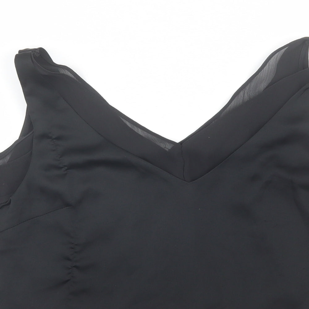 H&M Womens Black  Polyester Basic Blouse Size 8 V-Neck