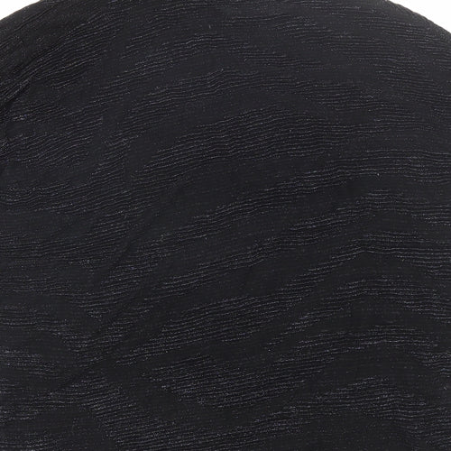 Papaya Womens Black  Viscose Basic Blouse Size S Round Neck