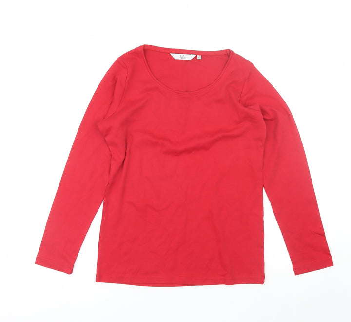 Isle Womens Red  Cotton Basic T-Shirt Size S Round Neck