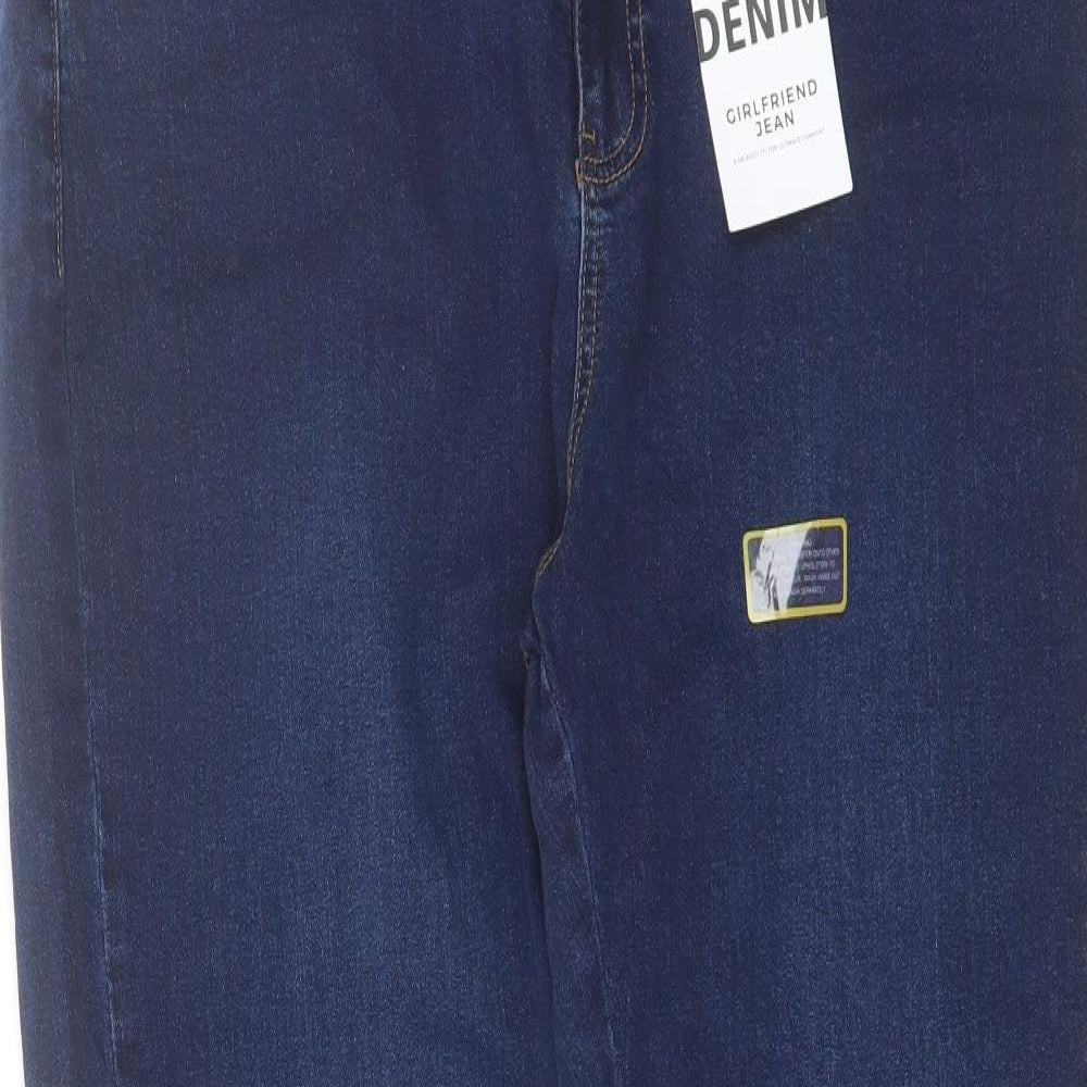 Evans Womens Blue  Cotton Straight Jeans Size 18 L30 in Regular