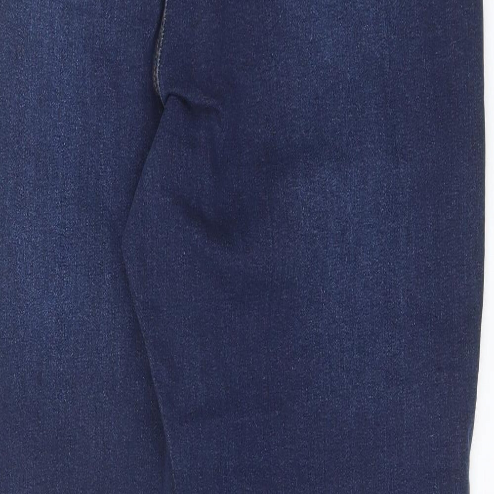 Evans Womens Blue  Cotton Straight Jeans Size 18 L30 in Regular