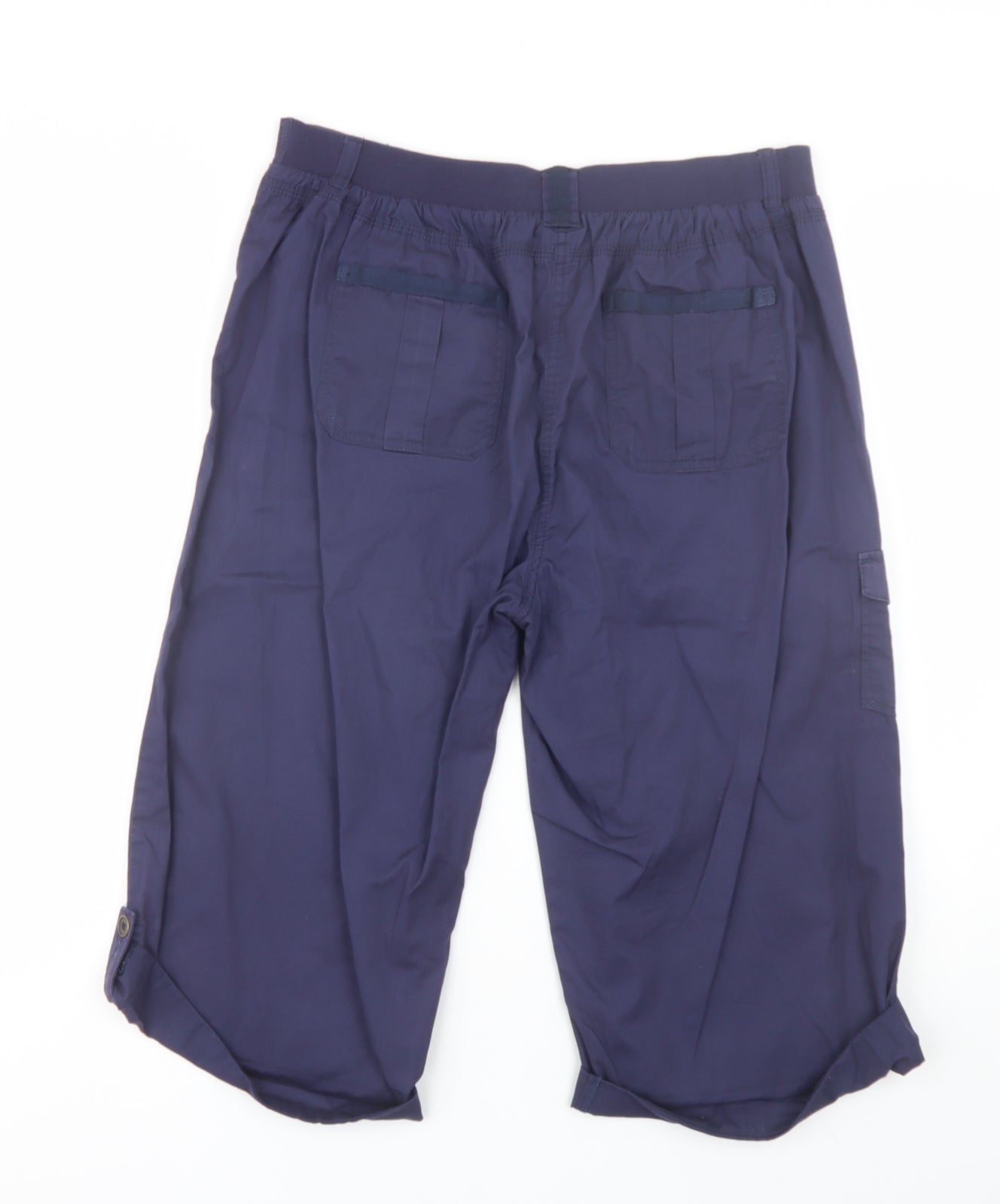 Cotton Traders Womens Blue  Cotton Cargo Shorts Size 14 L15 in Regular