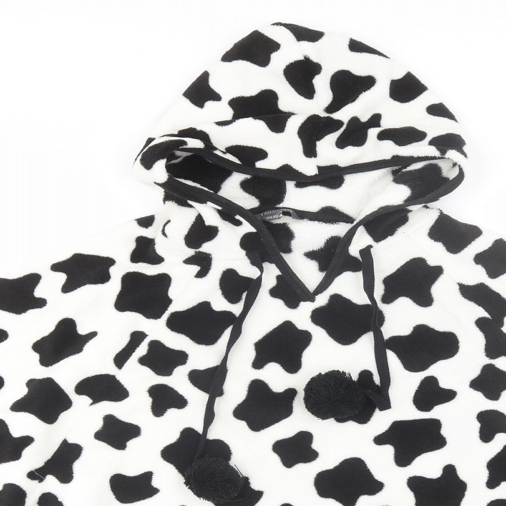 Tendresse Womens Black Animal Print Polyester  Robe One Size