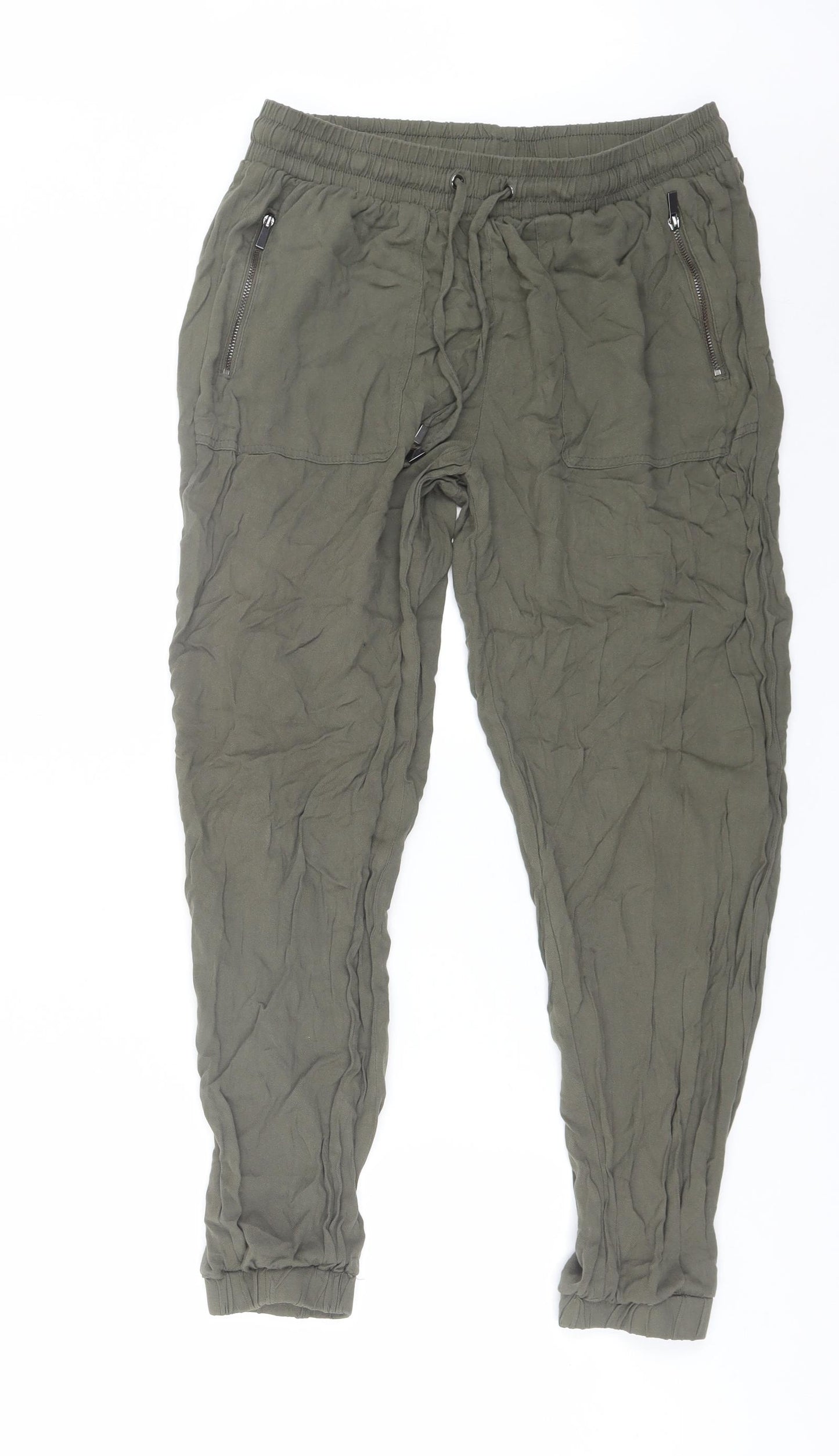 New Look Womens Green  Viscose Trousers  Size 12 L27 in Regular