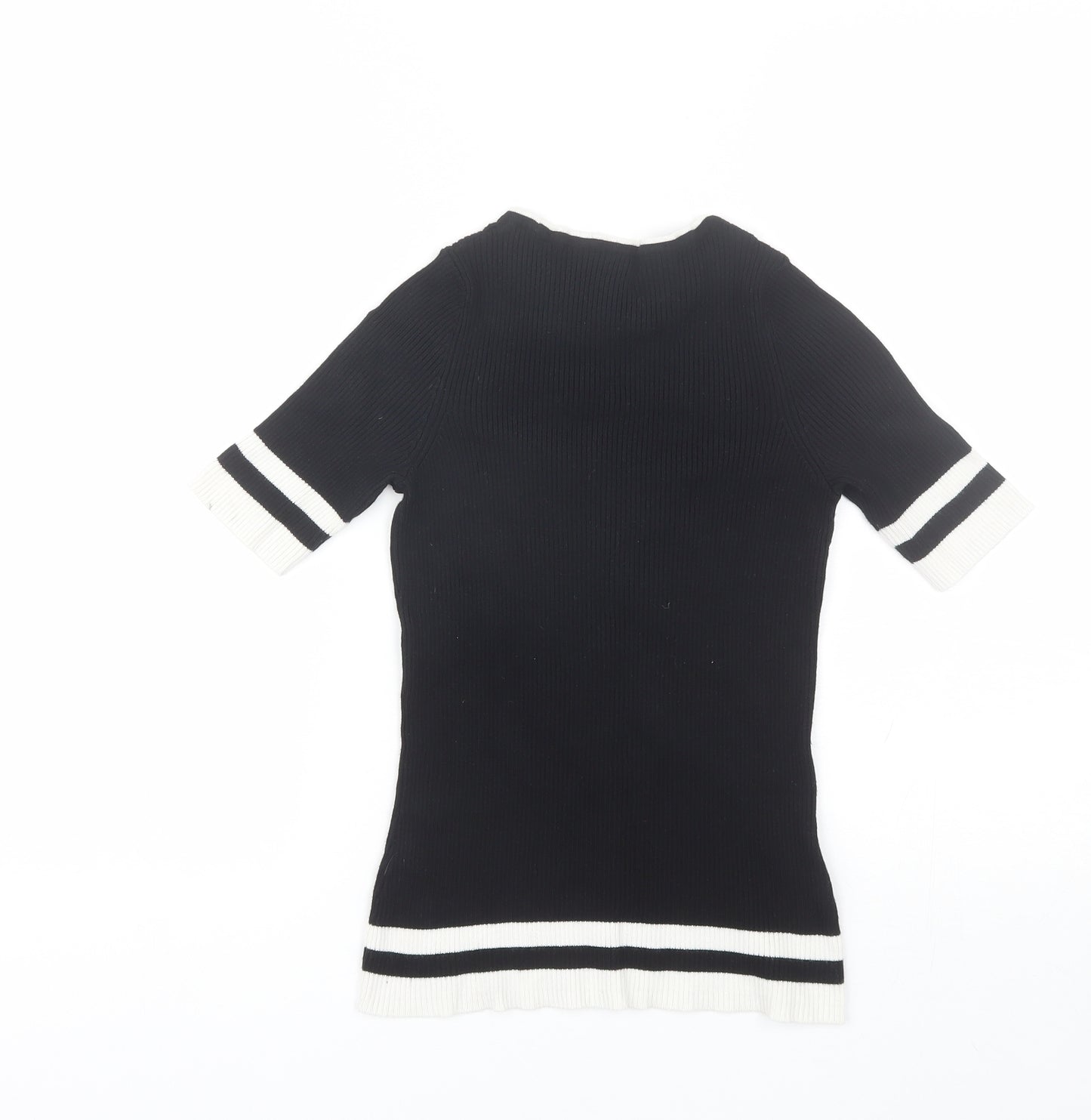 River Island Womens Black  Viscose Basic T-Shirt Size 10 Round Neck