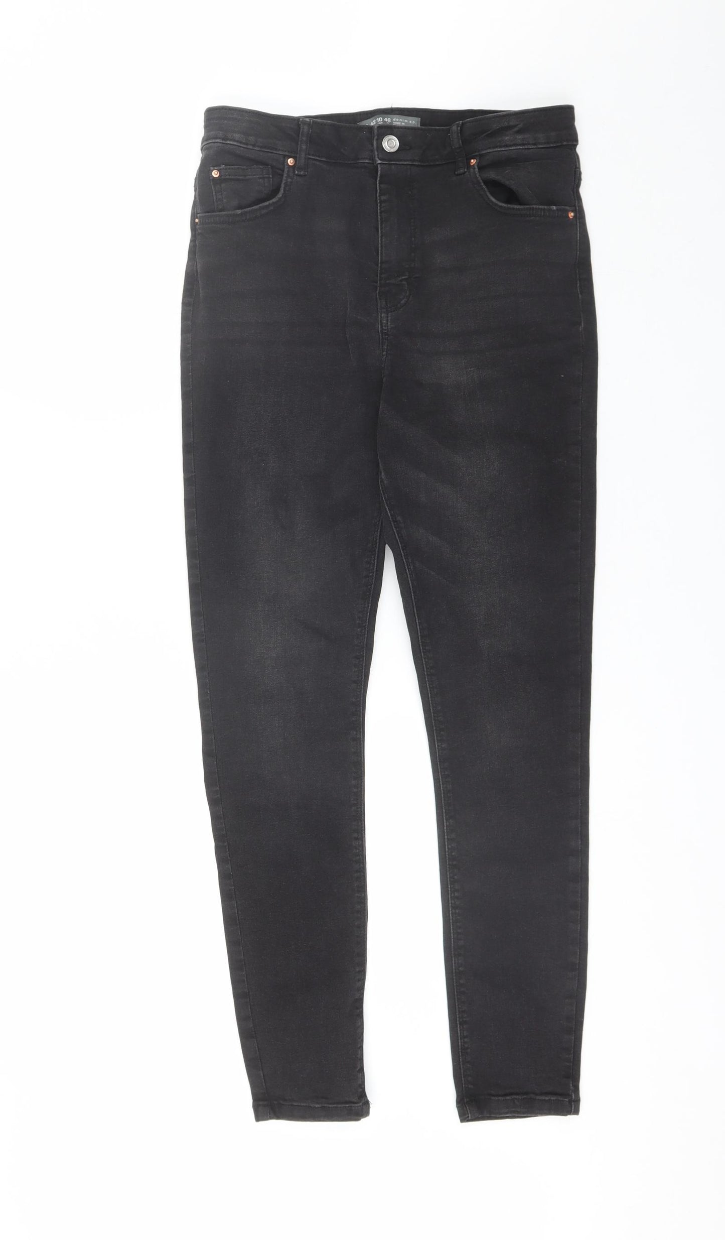 Denim Co Womens Black  Cotton Skinny Jeans Size 14 L28 in Regular