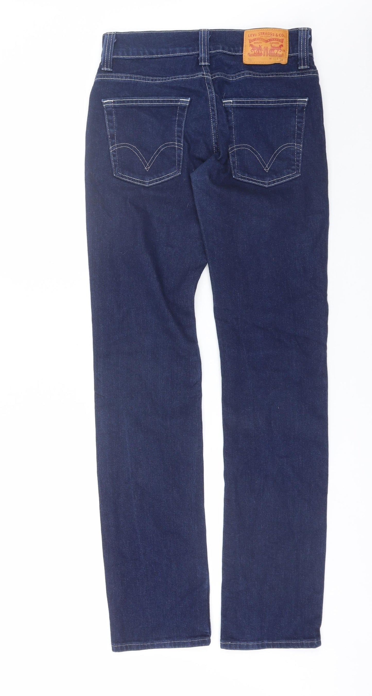 Levis Mens Blue  Cotton Straight Jeans Size 30 L33 in Regular