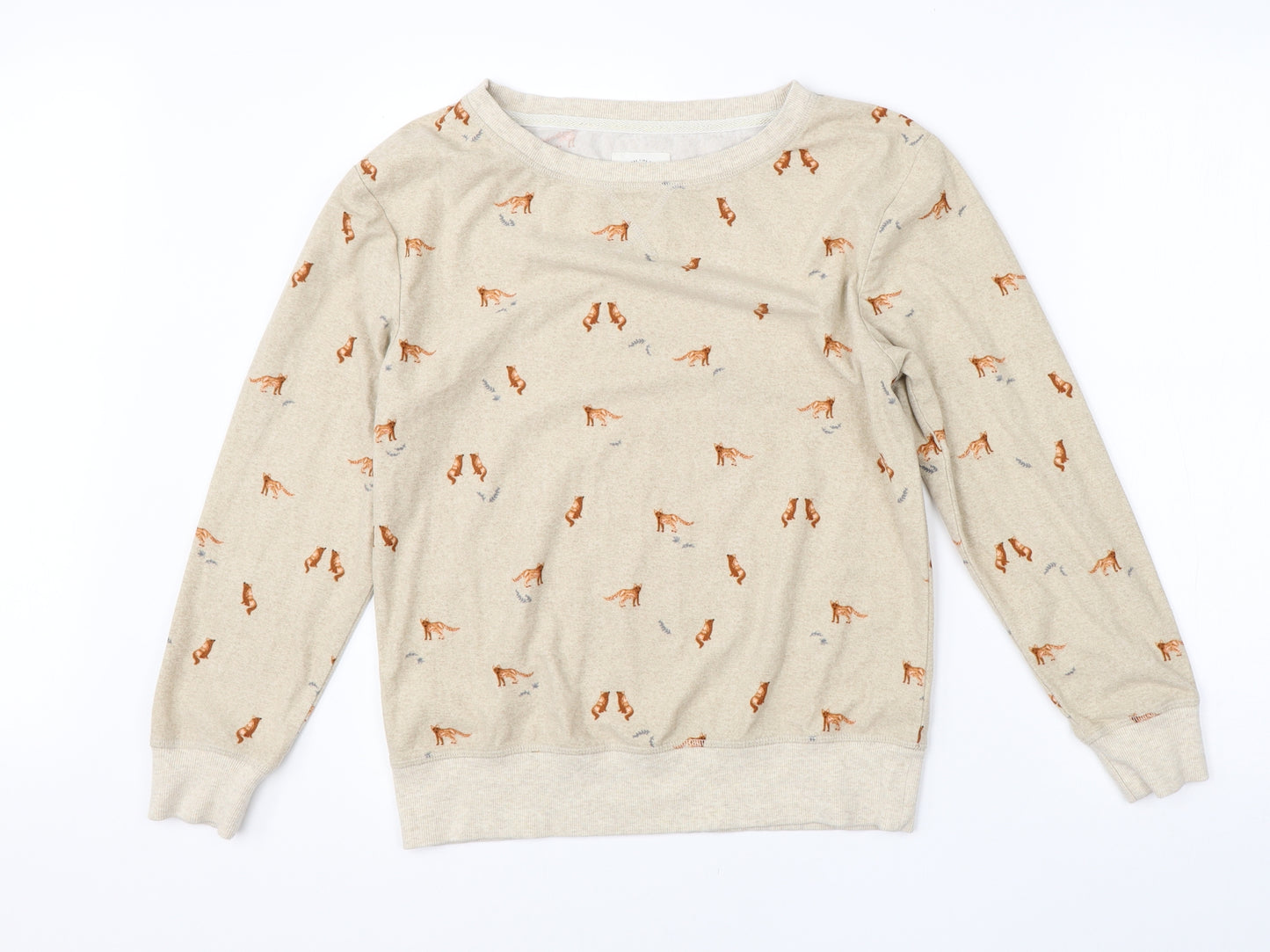 NEXT Womens Beige  Polyester Pullover Sweatshirt Size M  Pullover - Fox
