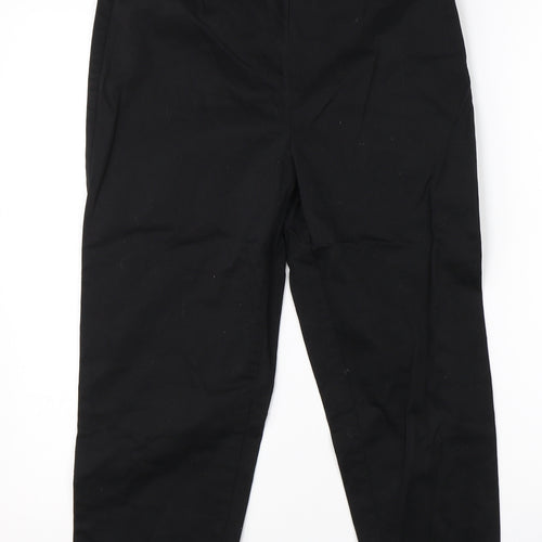 M&S Womens Black  Cotton Dress Pants Trousers Size 10 L20 in Regular